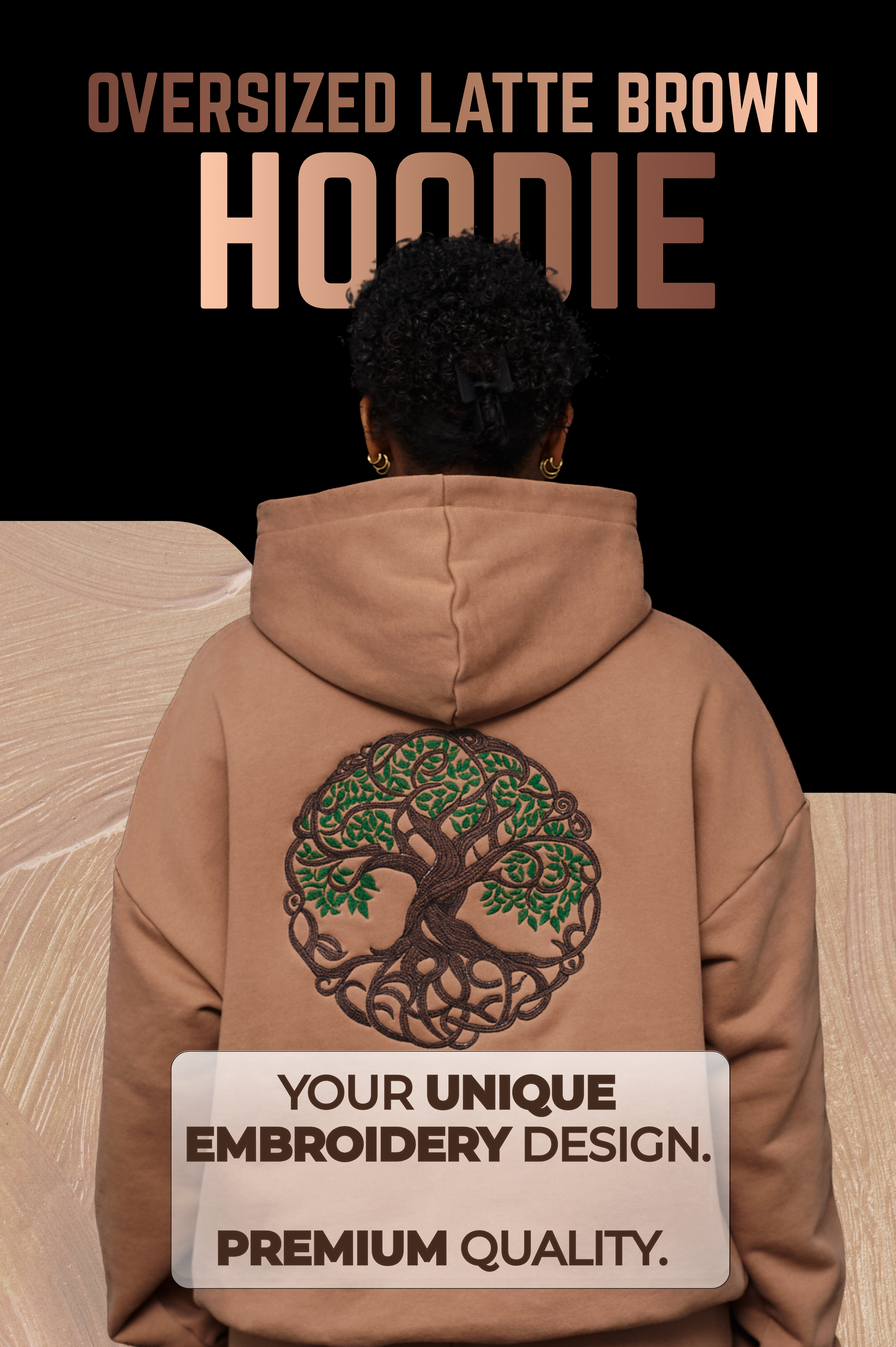 Oversized Latte Brown Hoodie