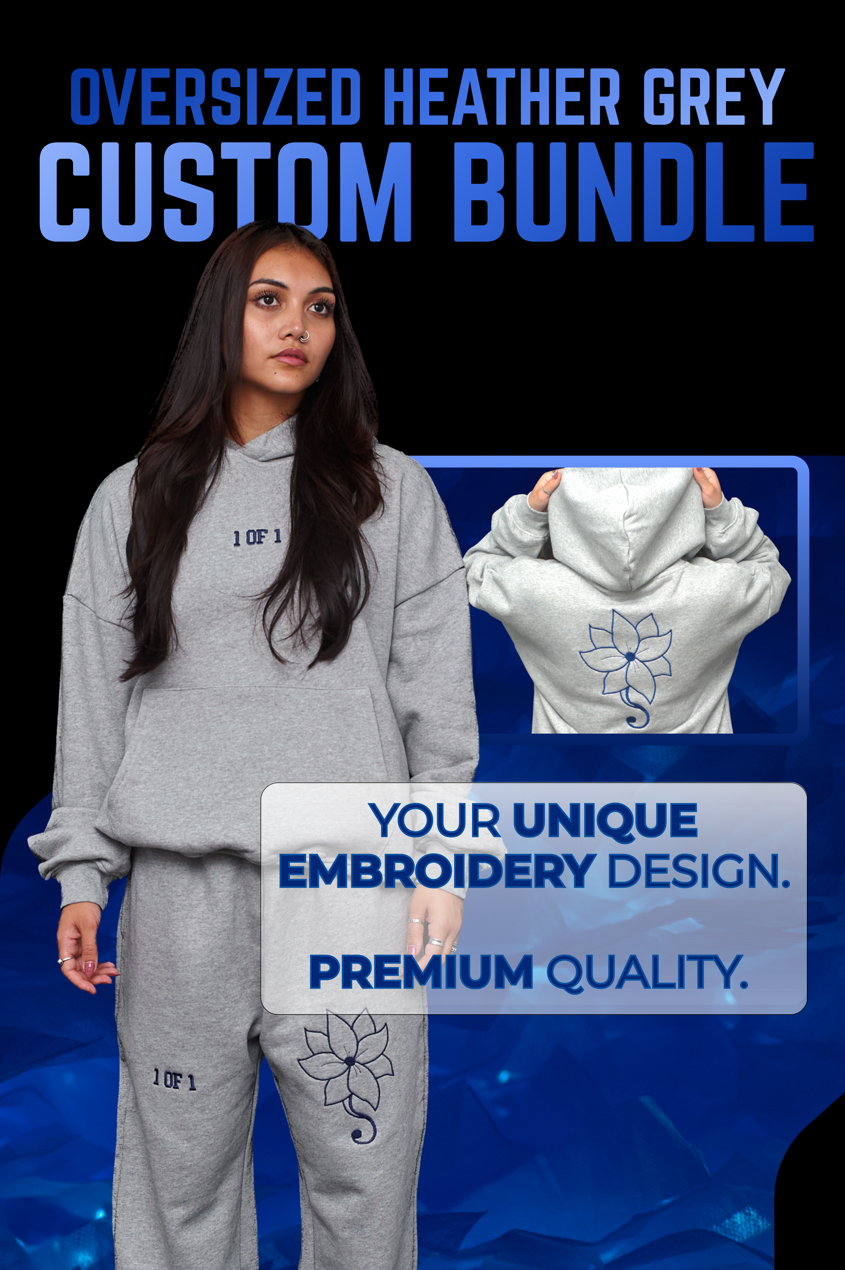 Oversized Heather Grey Tracksuit Bundle