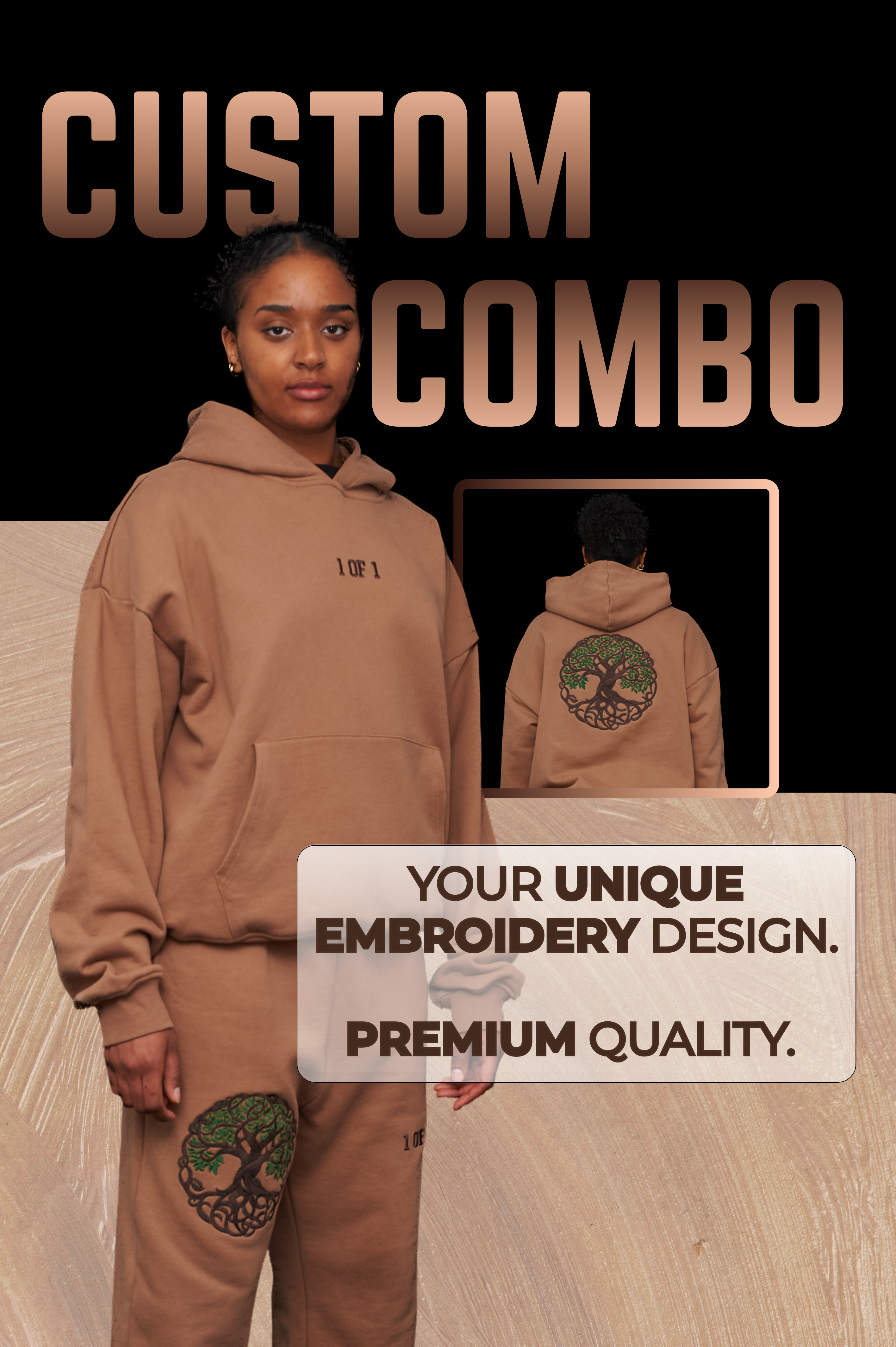 Oversized Latte Brown Tracksuit Bundle