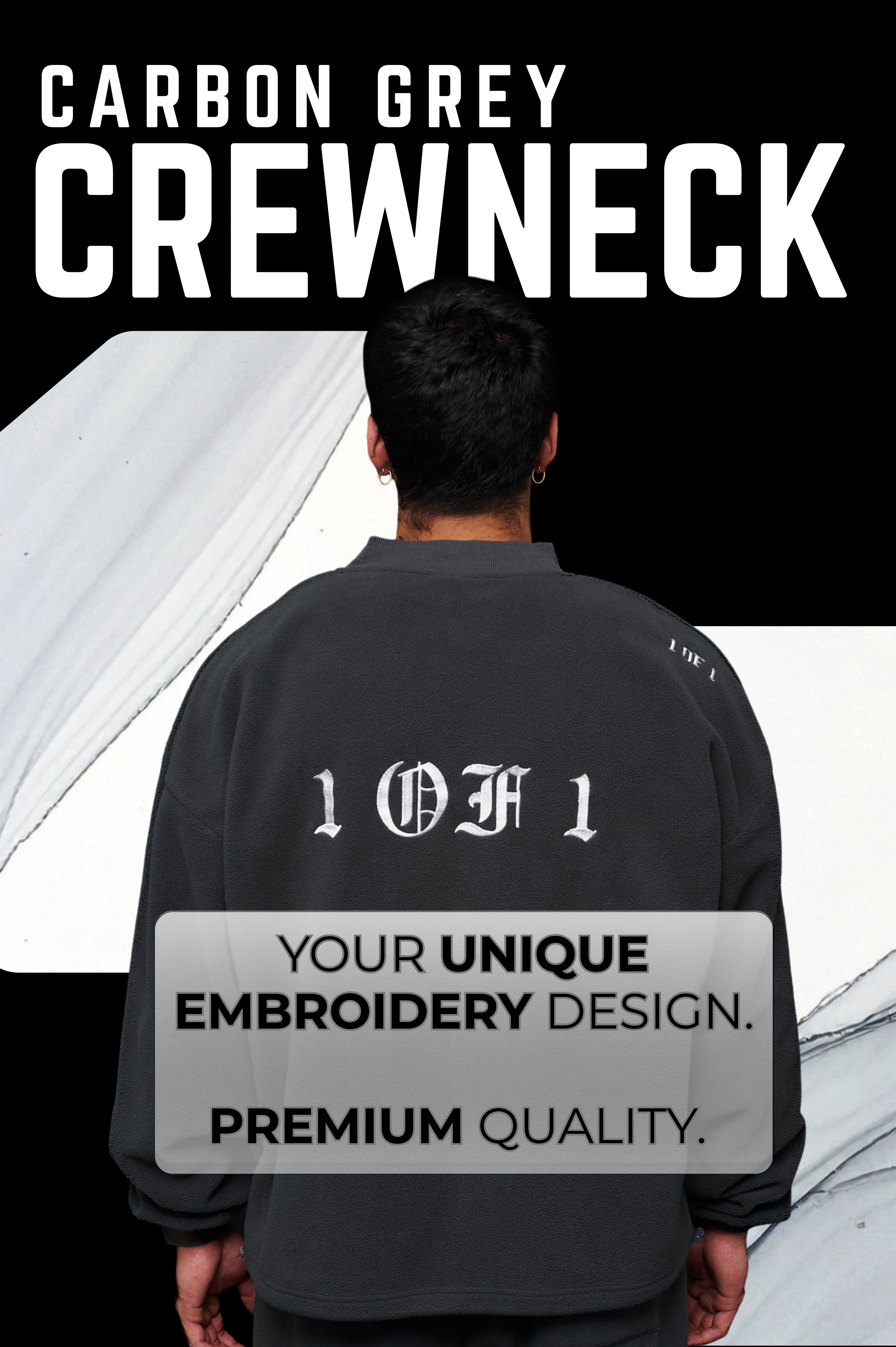 Oversized Carbon Grey Crewneck