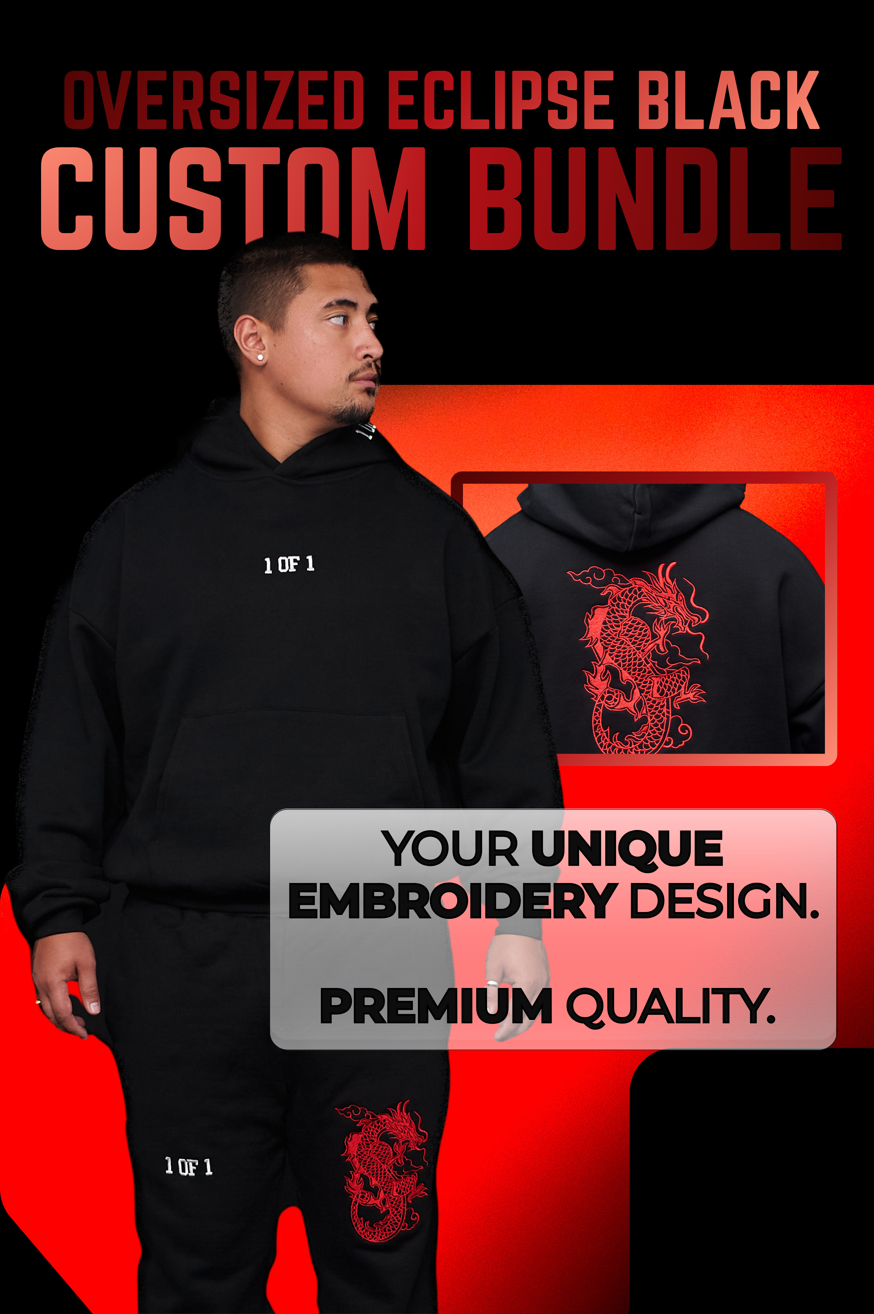 Oversized Eclipse Black Tracksuit Bundle