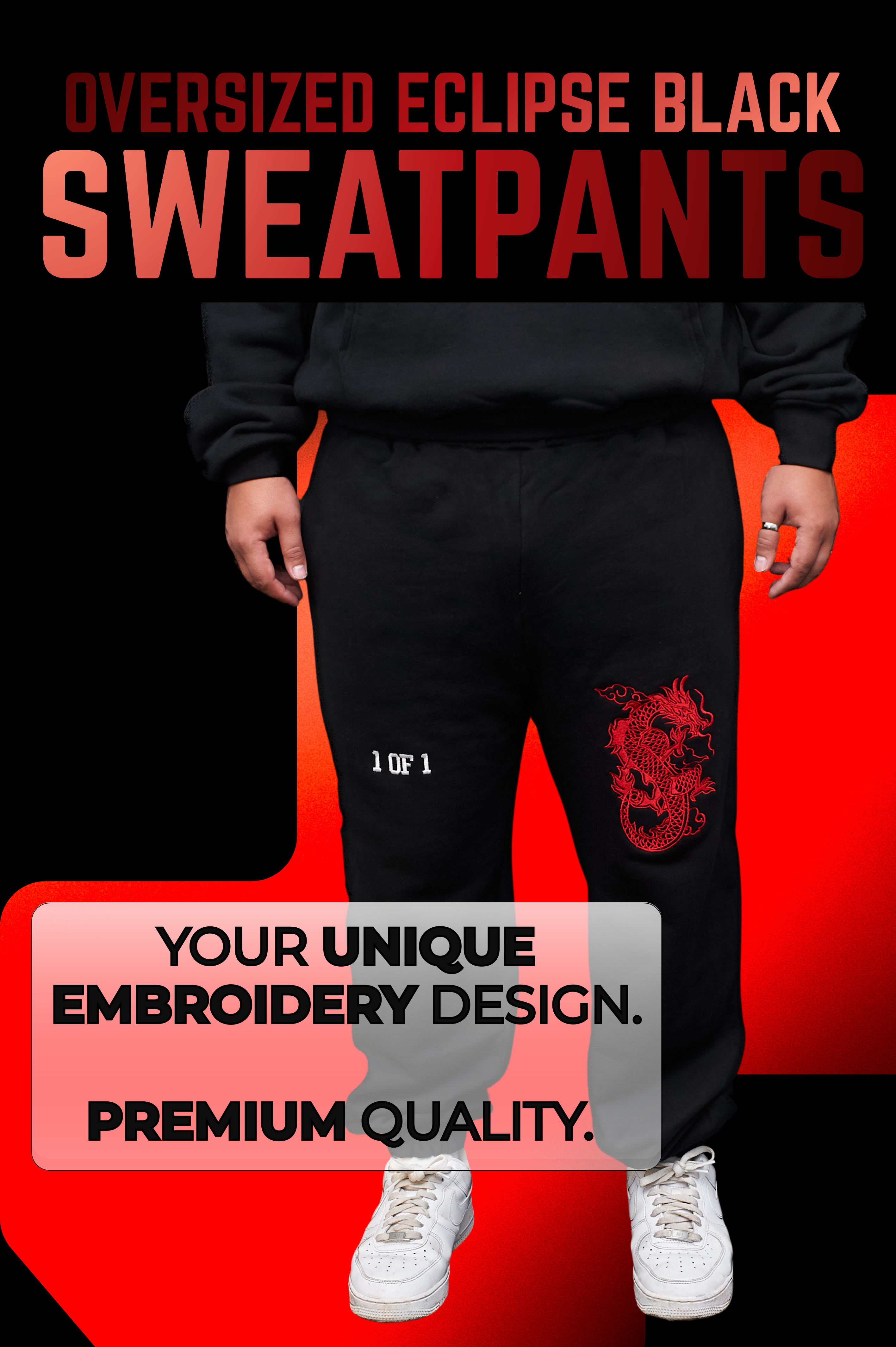 Oversized Eclipse Black Sweatpants
