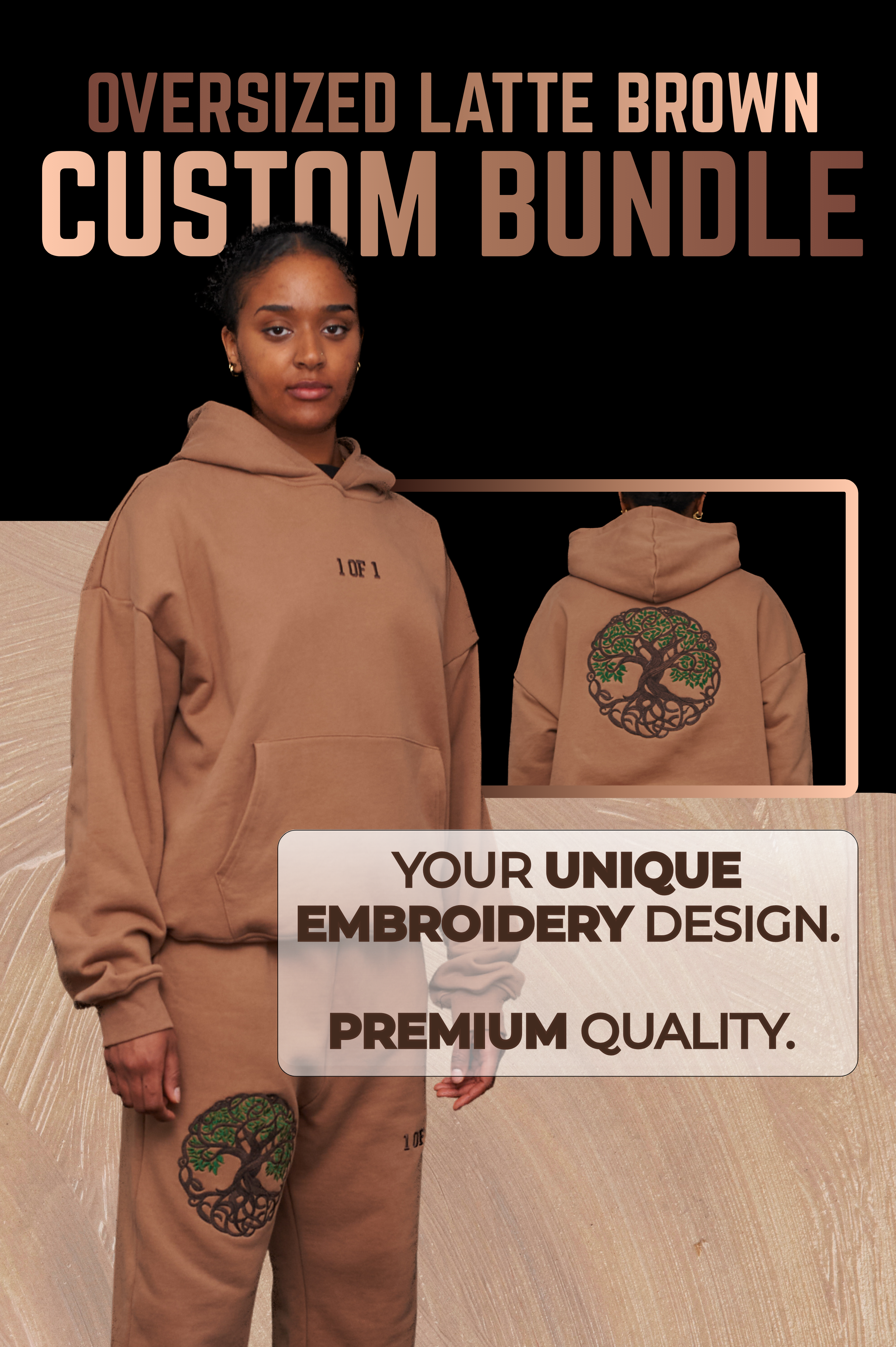 Oversized Latte Brown Tracksuit Bundle